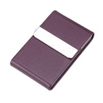 Porte-cartes compact en simili cuir et métal - Le rock™ violet