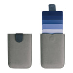 Porte-cartes avec tirette colorée - L’essentiel™ gris bleu