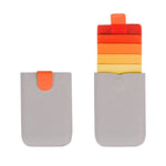 Porte-cartes avec tirette colorée - L’essentiel™ gris orange