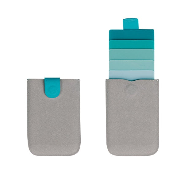 Porte-cartes avec tirette colorée - Le Classique™ gris vert