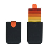 Porte-cartes avec tirette colorée - L’essentiel™ noir orange