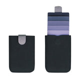 Porte-cartes avec tirette colorée - L’essentiel™ noir violet
