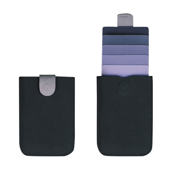 Porte-cartes avec tirette colorée - L’essentiel™ noir violet