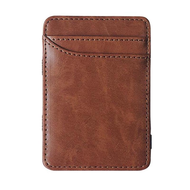 Porte-cartes en simili cuir fin classique - L’essentiel™ brun