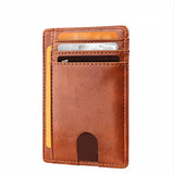 Porte-cartes en simili cuir fin RFID - Le secur™ brun orangé