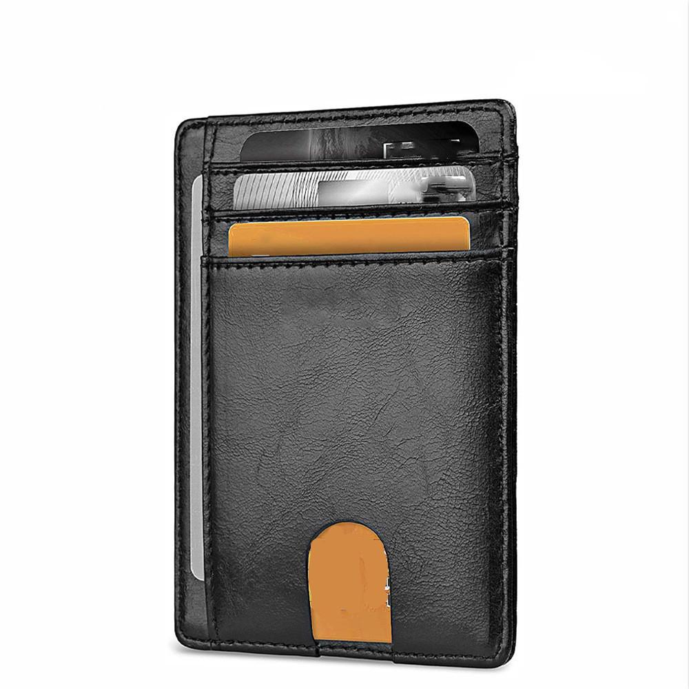 Porte-cartes en simili cuir fin RFID - Le Classique™ noir