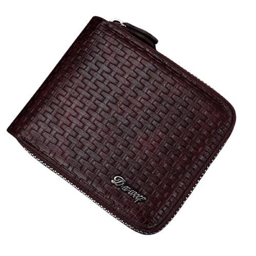 Porte-cartes compact à glissière - Le Classique™ brun