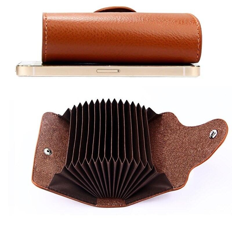 Porte-cartes en cuir véritable couleur unie - Le Classique™