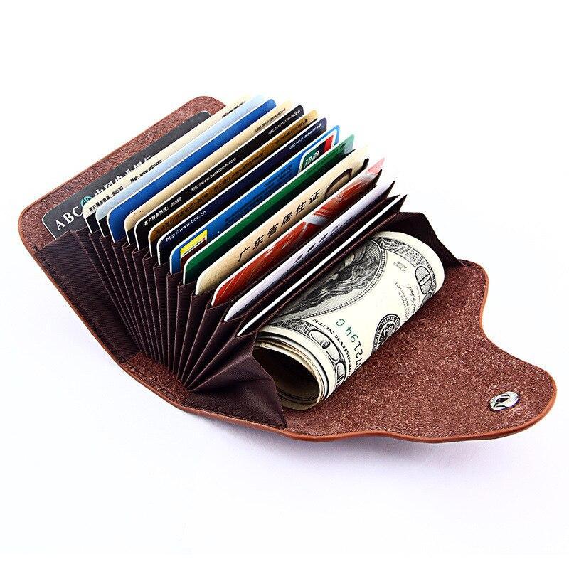 Porte-cartes en cuir véritable couleur unie - Le Classique™