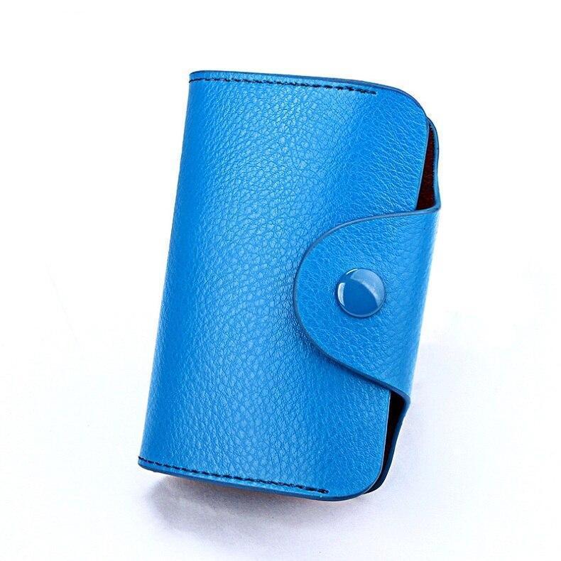 Porte-cartes en cuir véritable couleur unie - Le Classique™ bleu