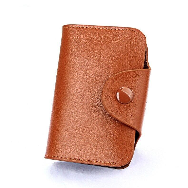 Porte-cartes en cuir véritable couleur unie - Le Classique™ brun