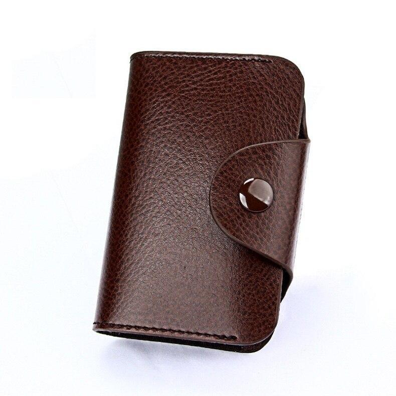 Porte-cartes en cuir véritable couleur unie - Le Classique™ café
