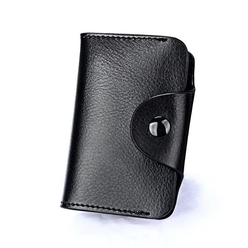 Porte-cartes en cuir véritable couleur unie - L’absolu™ noir