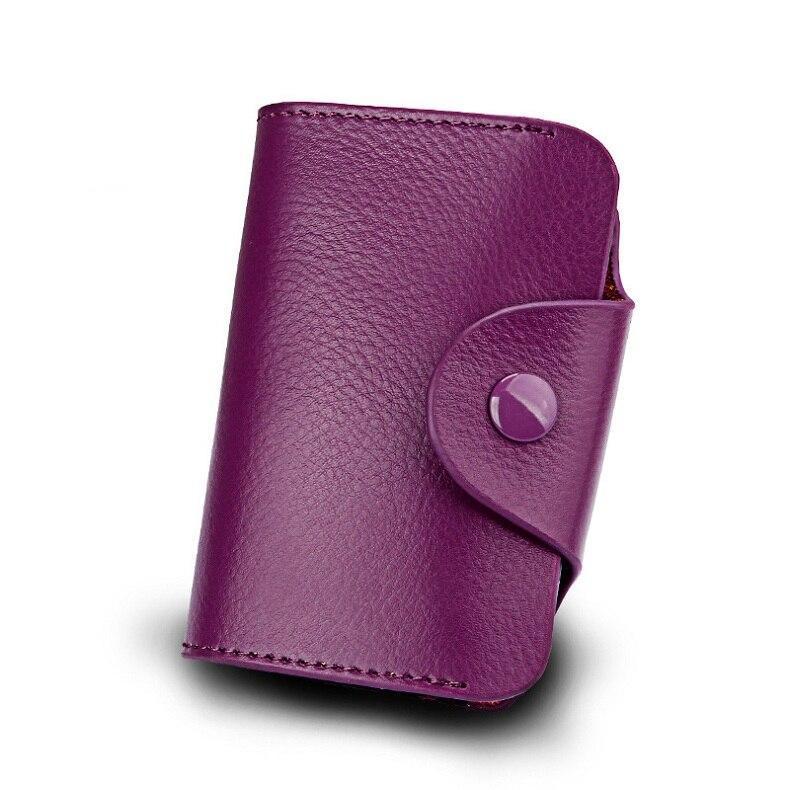 Porte-cartes en cuir véritable couleur unie - Le Classique™ violet