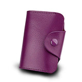 Porte-cartes en cuir véritable couleur unie - L’absolu™ violet