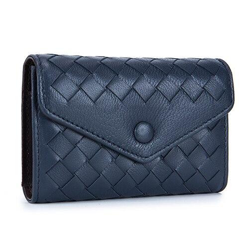 Porte-cartes en cuir véritable grande capacité - Le Classique™ bleu