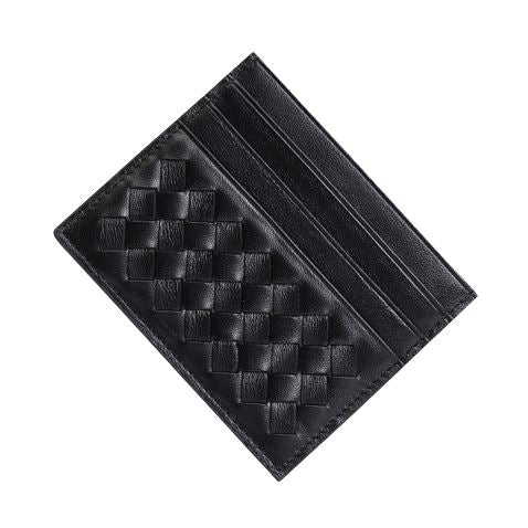 Porte-cartes en cuir véritable fin - L’absolu™ noir