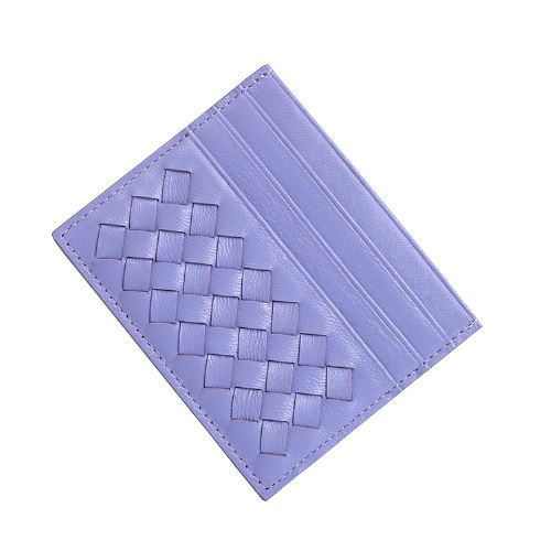 Porte-cartes en cuir véritable fin - Le Classique™ violet