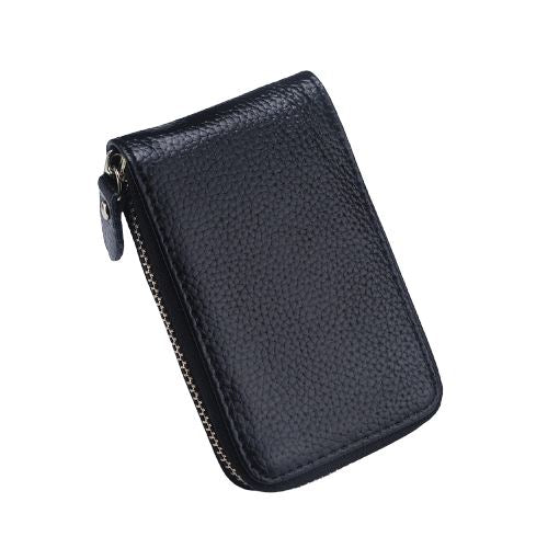 Porte-cartes en cuir véritable à glissière - L’absolu™ noir