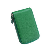 Porte-cartes en cuir véritable à glissière - L’absolu™ vert
