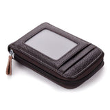 Porte-cartes en cuir zippé RFID - Le secur™ café
