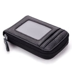 Porte-cartes en cuir zippé RFID - Le secur™ noir