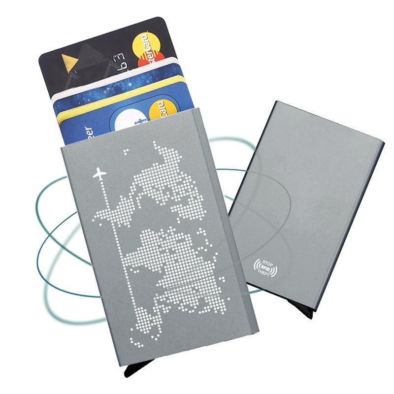 Porte-cartes en métal automatique RFID - Le Secur™ gris