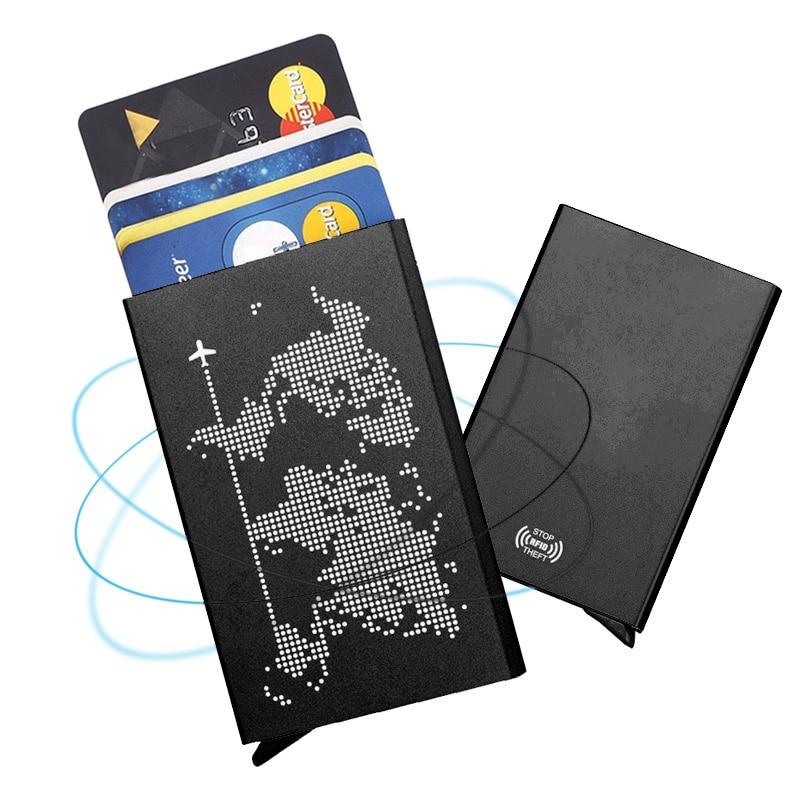 Porte-cartes en métal automatique RFID - Le Secur™ noir