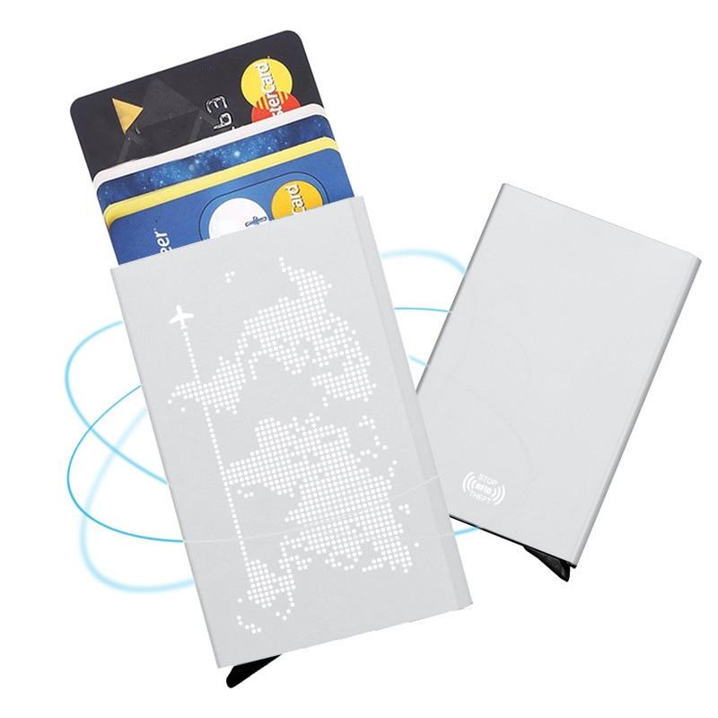 Porte-cartes en métal automatique RFID - Le Secur™ argent
