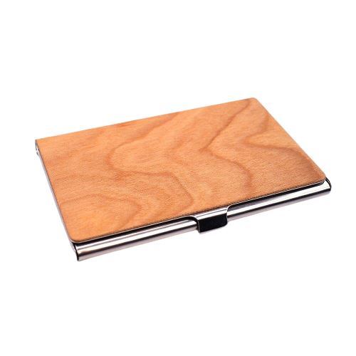 Porte-cartes fin en bois et métal - Le Classique™ cerisier