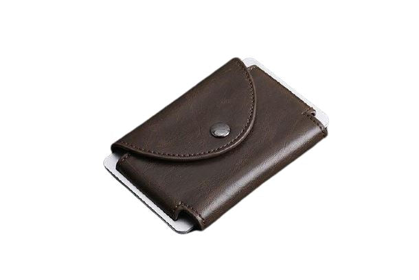 Porte-cartes en métal et simili cuir RFID - Le Secur™ café