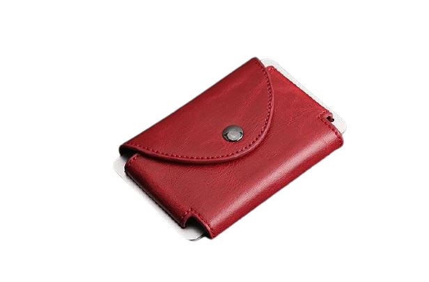 Porte-cartes en métal et simili cuir RFID - Le Secur™ rouge