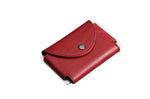 Porte-cartes en métal et simili cuir RFID - Le secur™ rouge
