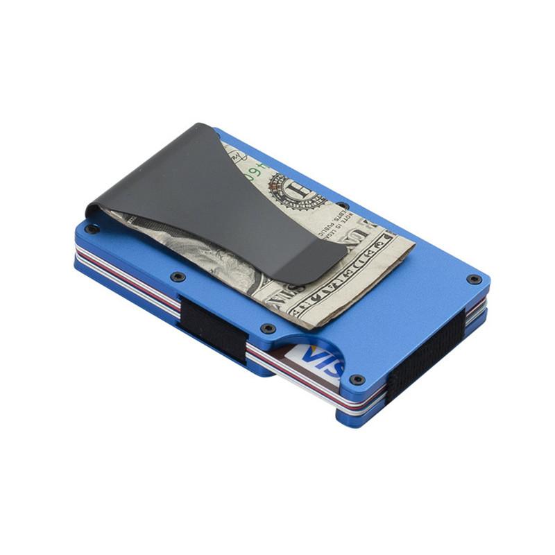 Porte-cartes en métal avec pince à billet - Le Titan™ bleu