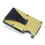 Porte-cartes en métal fibre de carbone RFID - Le secur™ jaune