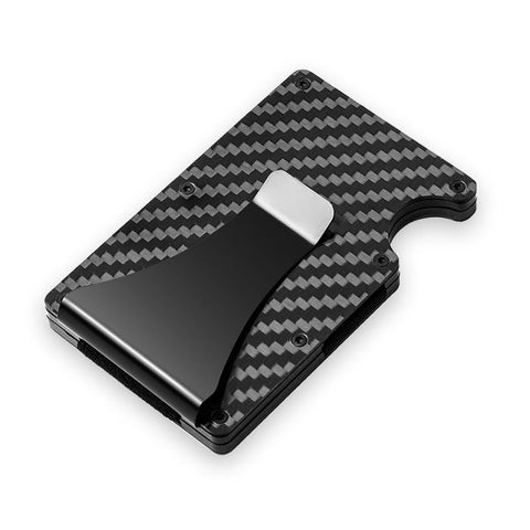 Porte-cartes en métal fibre de carbone RFID - Le secur™ noir