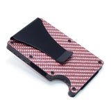 Porte-cartes en métal fibre de carbone RFID - Le secur™ rouge