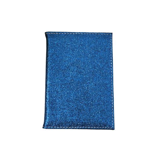 Porte-cartes en simili cuir brillant - Le Classique™ bleu