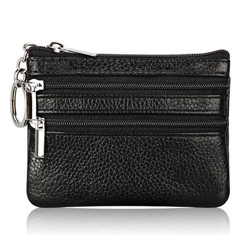Porte monnaie en simili cuir double zippe - L’unique™ noir