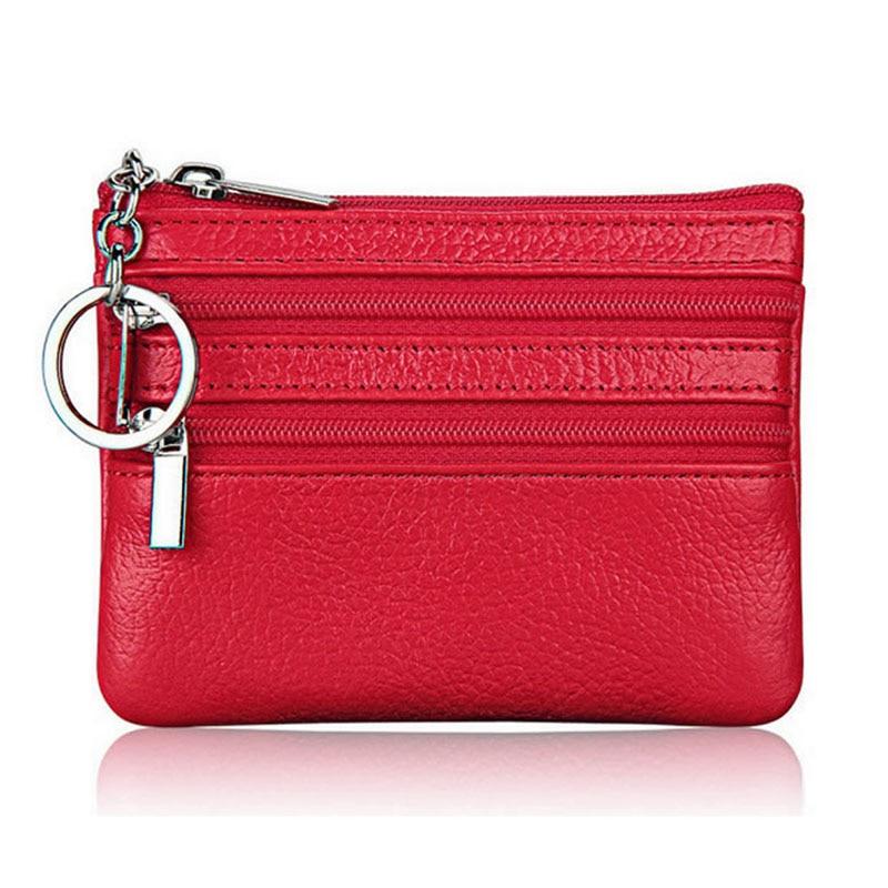 Porte monnaie en simili cuir double zippe - Le Classique™ rouge