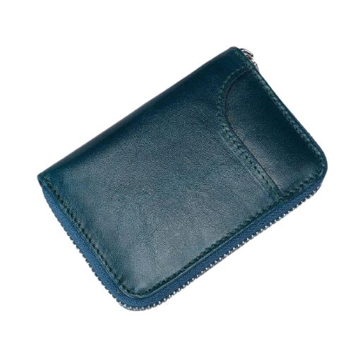 Porte-cartes en cuir anti-piratage - Le Classique™ bleu