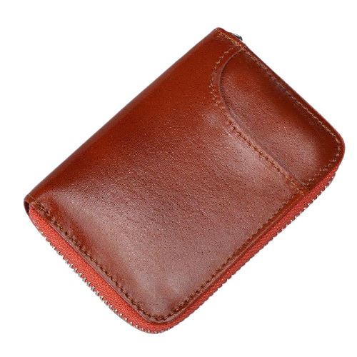 Porte-cartes en cuir anti-piratage - Le Classique™ brun
