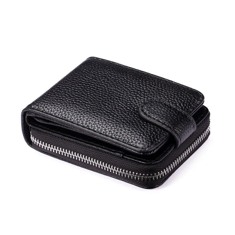 Porte-cartes en véritable cuir à glissière RFID - Le Classique™