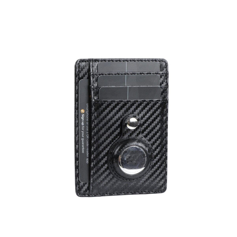 Porte-cartes fin avec emplacement AirTag RFID - Le Secur™ carbone
