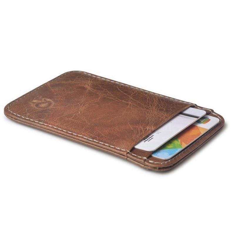 Porte-cartes fin en cuir lisse vintage - L’Héritage™