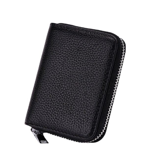 Porte-cartes à glissière en cuir - L’absolu™ noir