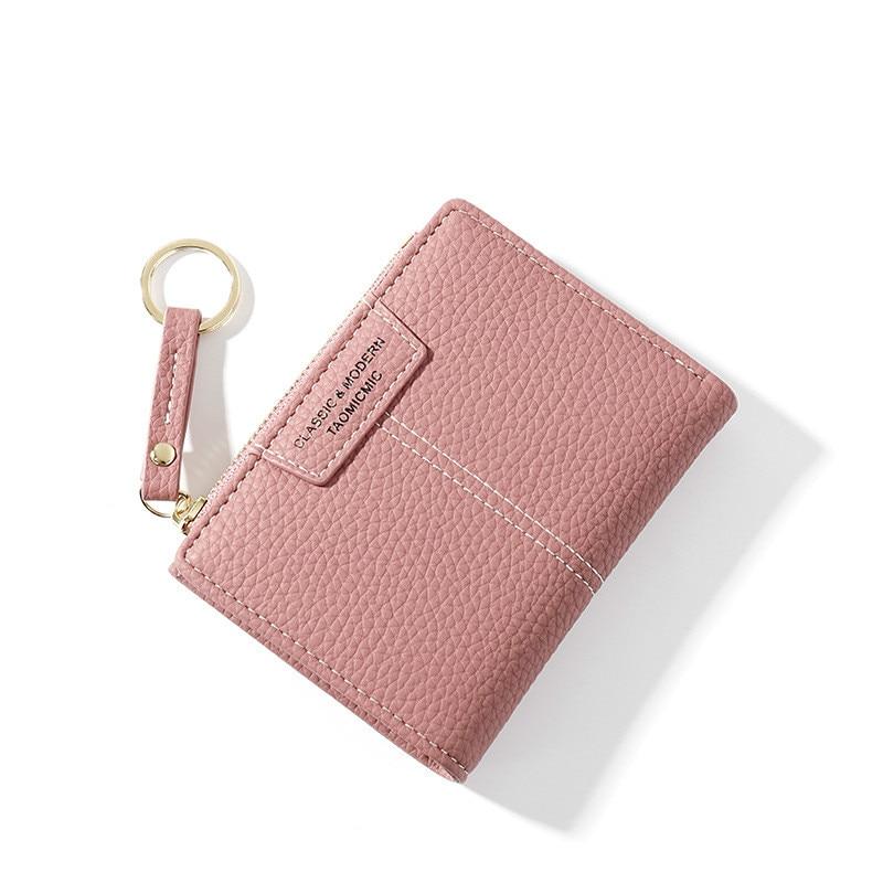 Porte monnaie avec porte clés - Le Classique™ rose
