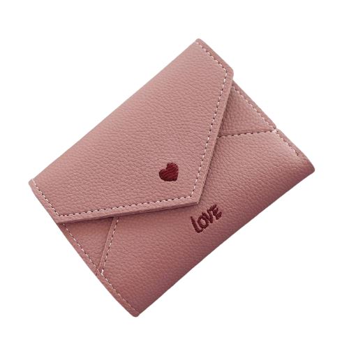 Porte monnaie enveloppe imprimé love - Le Classique™ rose
