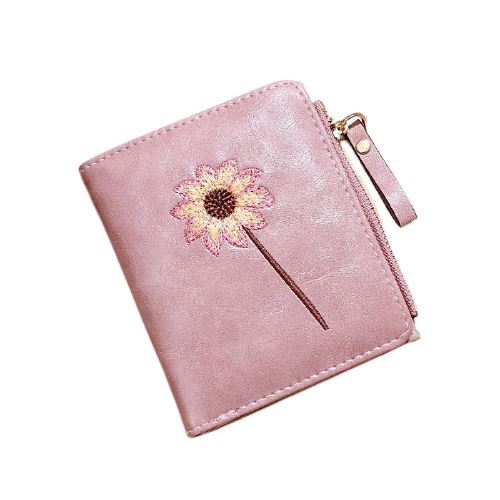Porte monnaie imprimé tournesol - Le Classique™ rose