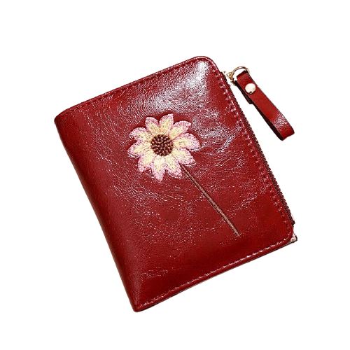 Porte monnaie imprimé tournesol - Le Classique™ rouge